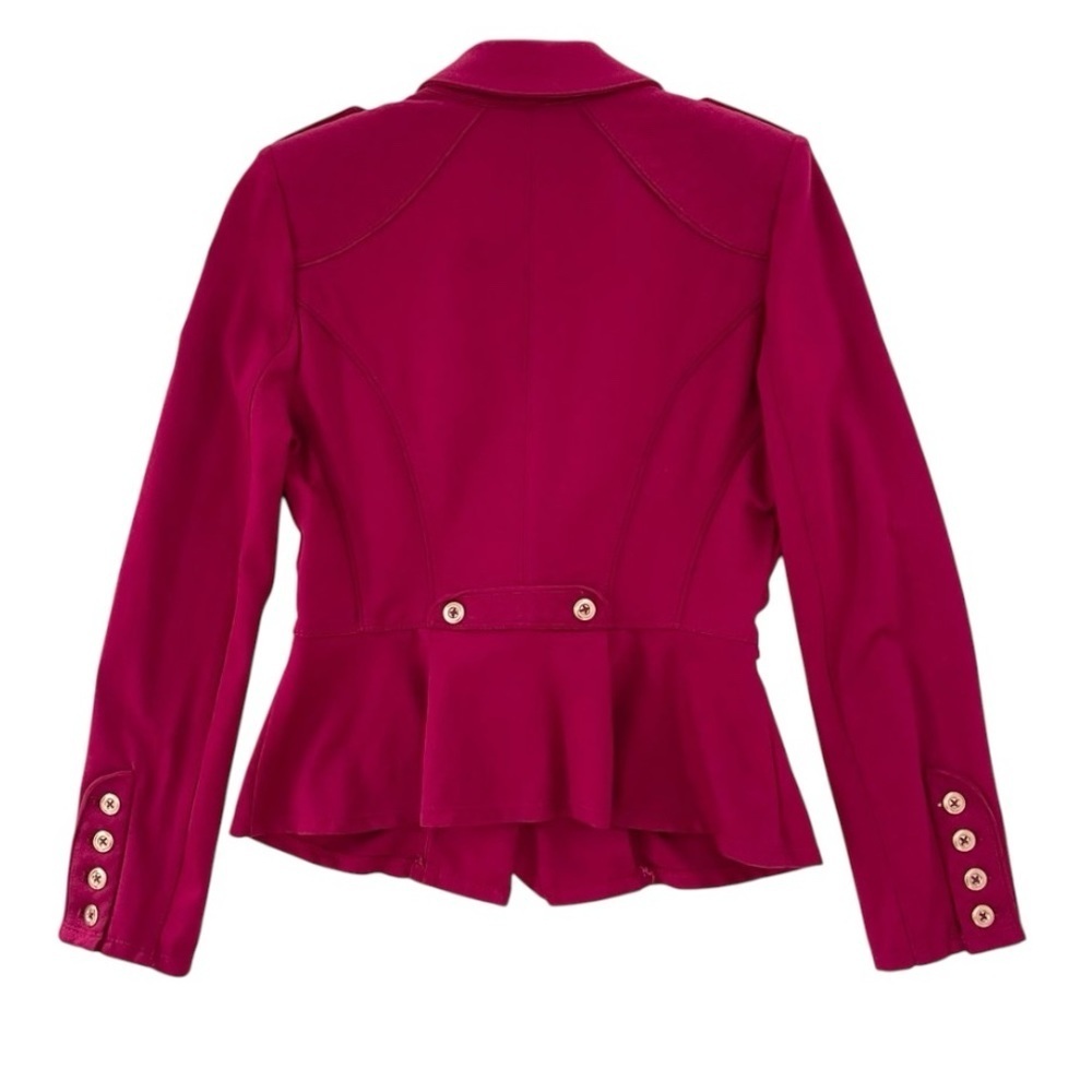 WHITE HOUSE BLACK MARKET | Ruby Red Ponte Military Jacket Blazer Women’s Size 4 - Picture 5 of 14